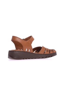  Kent Shop Taba 3,5 Cm Hakiki Deri Comfort Kadın Sandalet