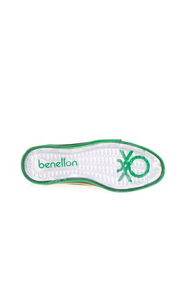  Benetton Yeşil 2 Cm Keten Kadın Spor Ayakkabı