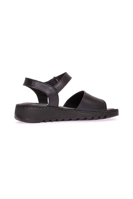  Kent Shop Siyah 3,5 Cm Hakiki Deri Comfort Kadın Sandalet
