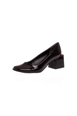  Kent Shop Siyah Rugan 6 Cm Kadın Topuklu Ayakkabı